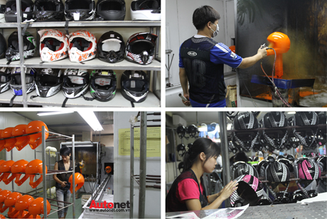 So sánh giá in lưới, in decal và in UV trên mũ bảo hiểm